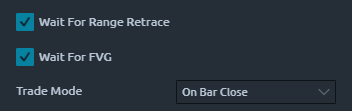 Eintritts-Setup Parameter Option 1