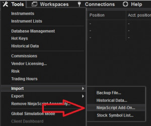 how to import add on to NinjaTrader